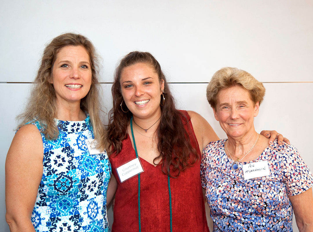 <p>Courtney with her mother and grandmother at our annual graduation celebration. We were pleased to hear from Courtney as one of our selected student speakers at this event. You can find her remarks https://iris.virginia.edu/2018/05/chocolate-bowl-room-breathe" target="_blank">here.</a></p>
