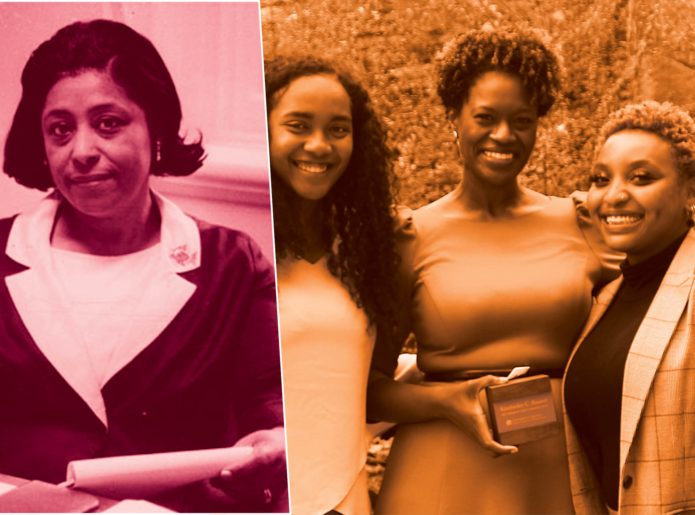 Elizabeth Johnson (left photo) prioritized recruitment and retention of Black students during her service as UVA's first full-time Black admissions officer. Students who served as senior peer advisors with OAAA credit Kimberley Bassett (right photo) with advancing the next generation of leaders. 