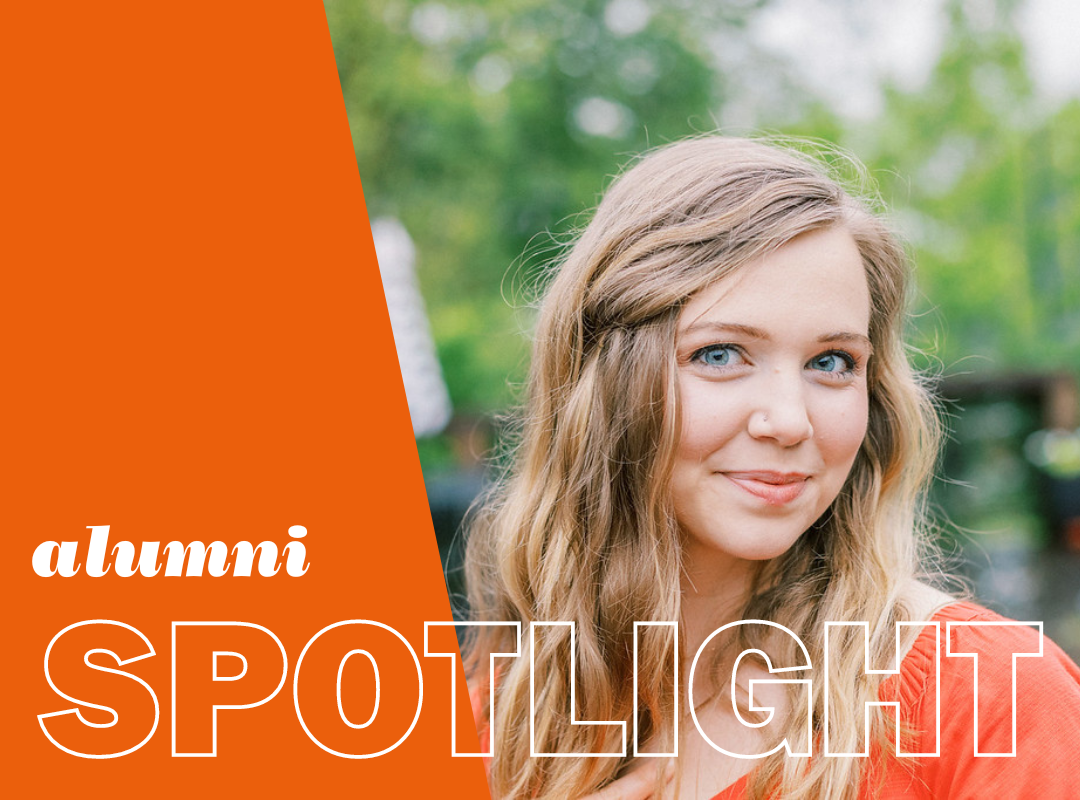 Headshot of Nicole with overlay reading, "alumni spotlight" 