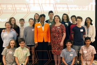 Dr. Sherita Hill Golden (Med 1994) of Johns Hopkins talked with local students and educators at our 2019 Distinguished Alumna event.