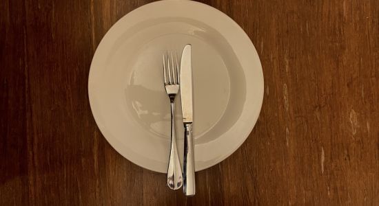 empty plate on table